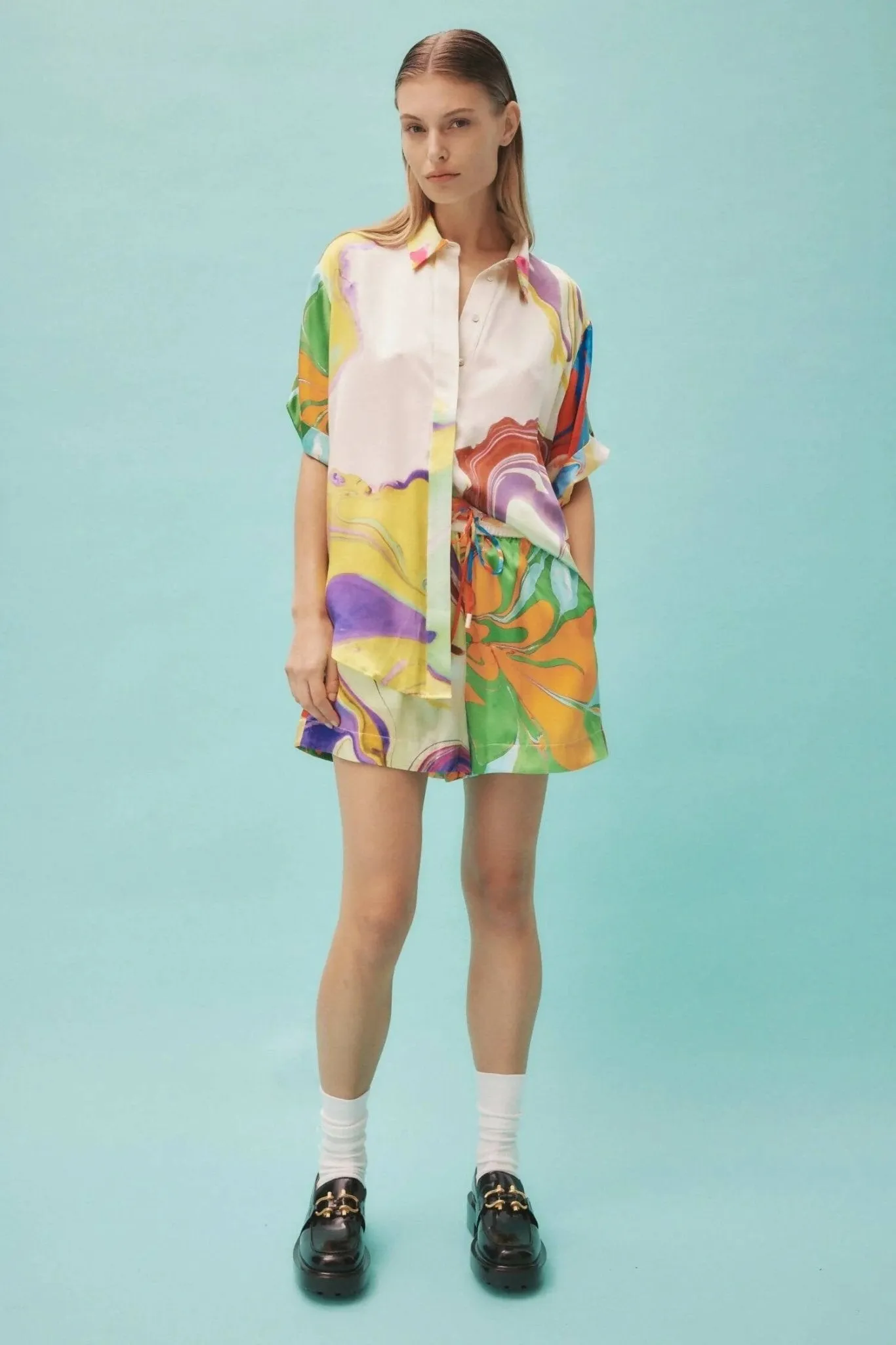 Alemais Luca Silk Shirt And Short Set