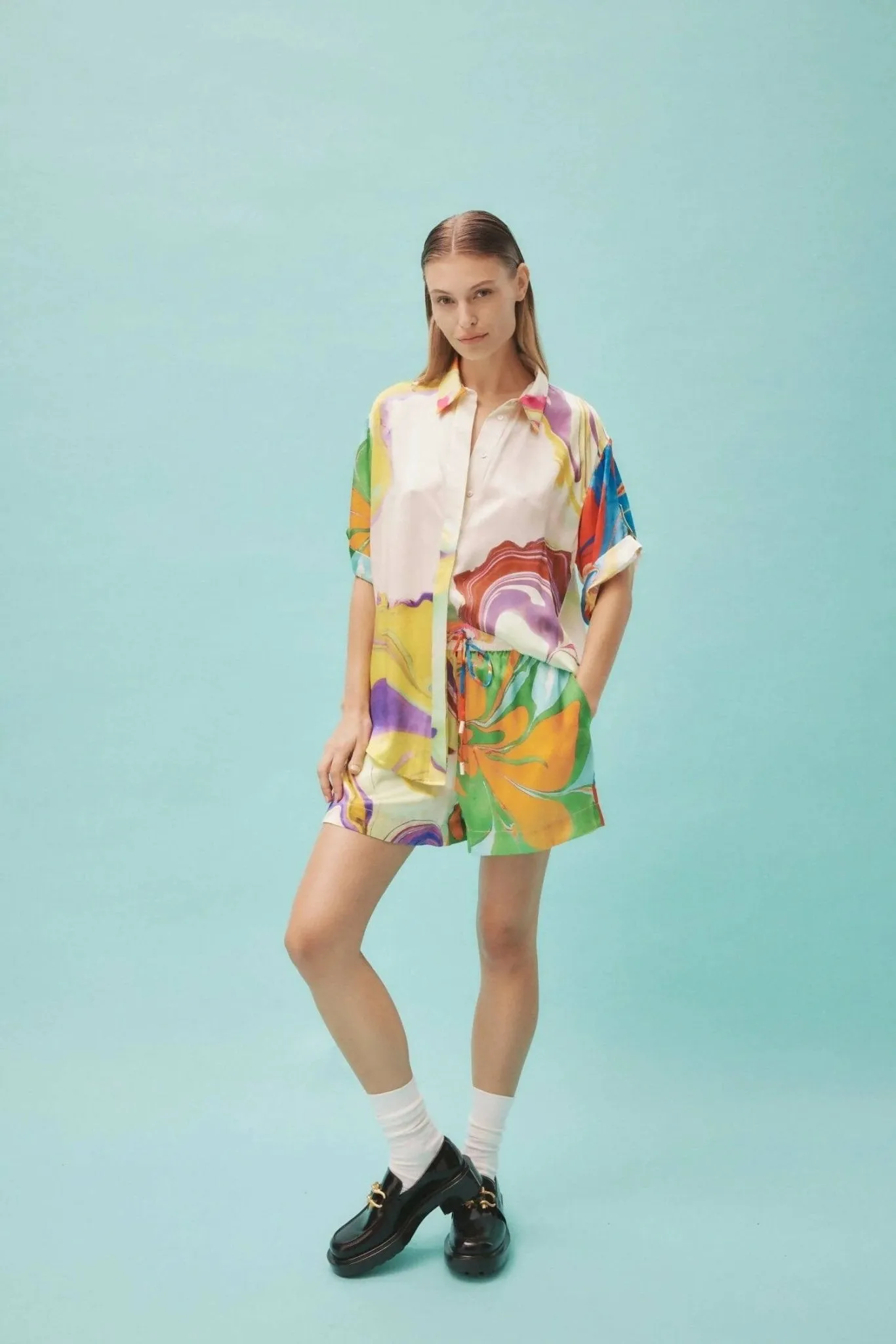 Alemais Luca Silk Shirt And Short Set