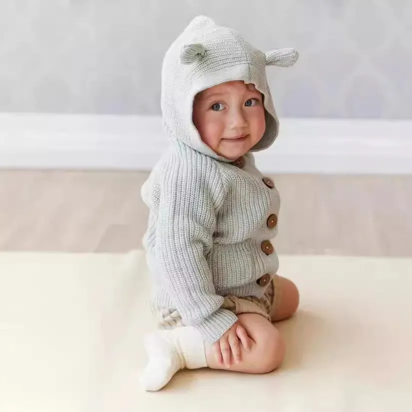 Baby Bear Knit Hooded Cardigan