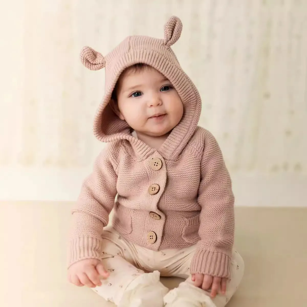 Baby Bear Knit Hooded Cardigan