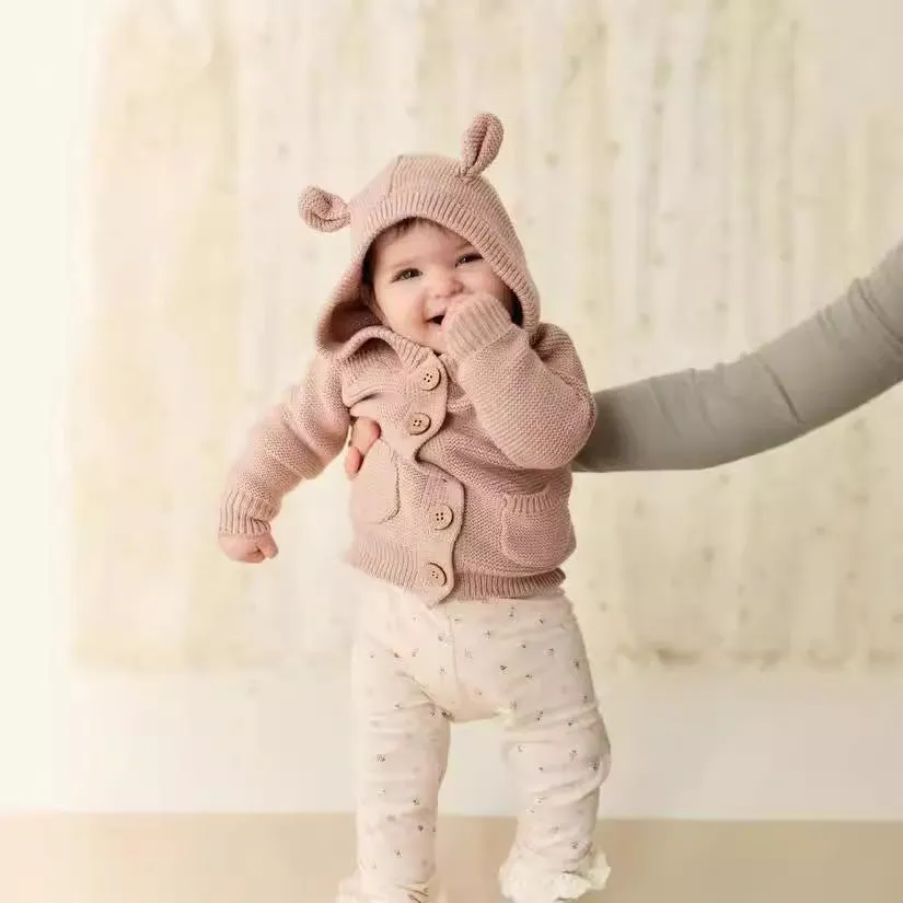 Baby Bear Knit Hooded Cardigan