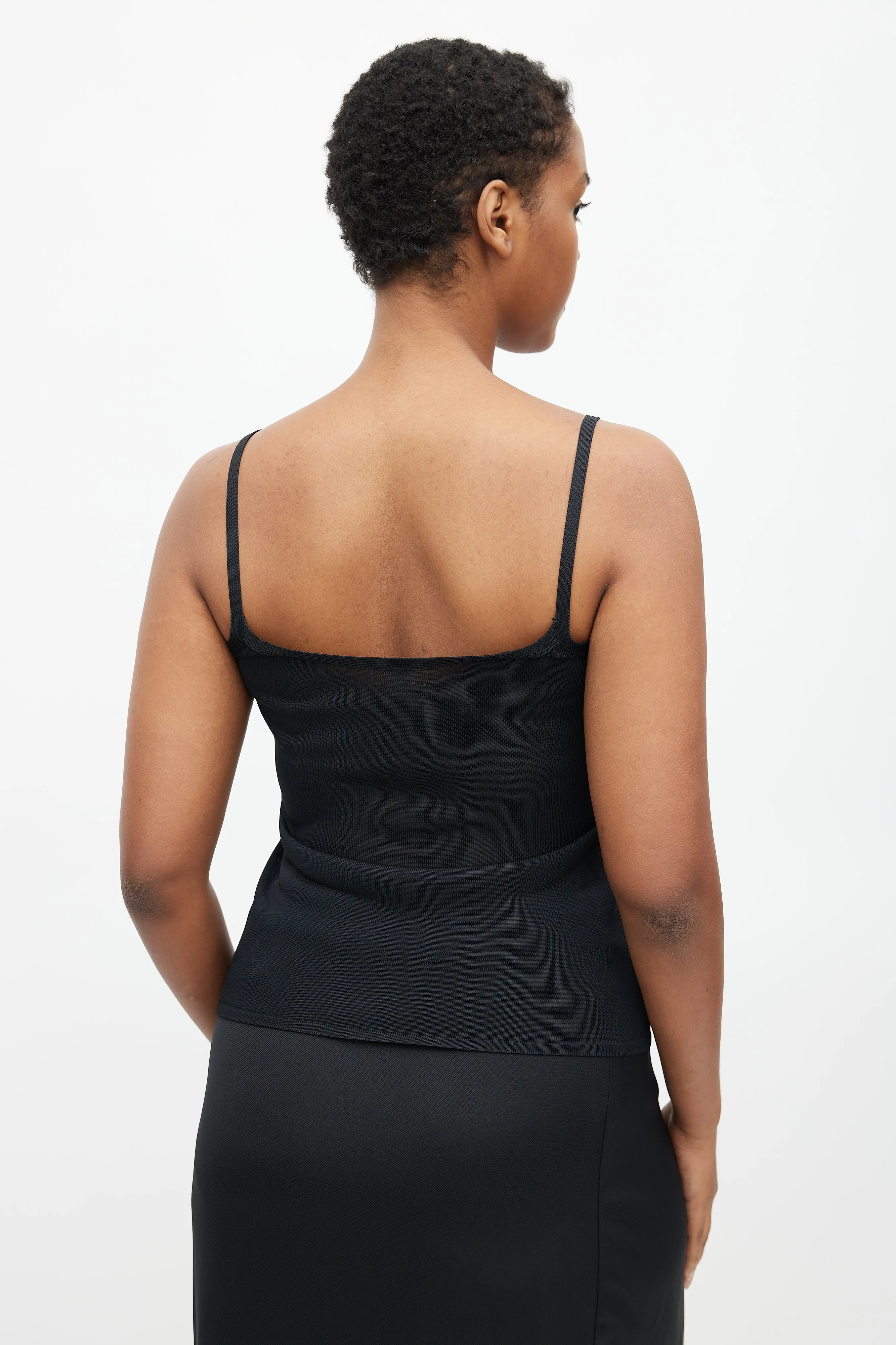 Black Knit Tank & Cardigan Set