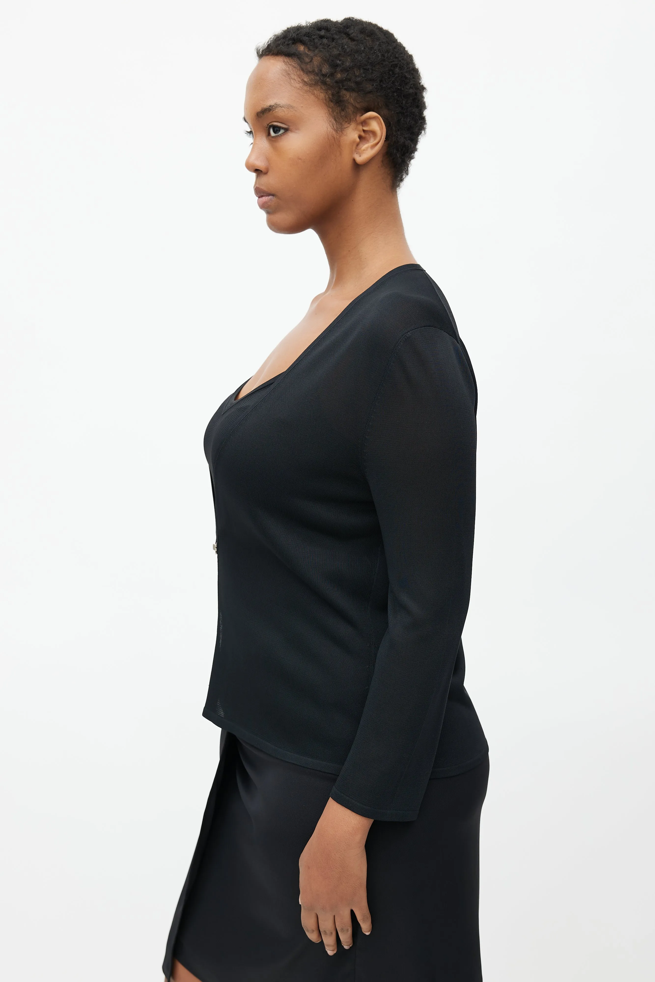 Black Knit Tank & Cardigan Set
