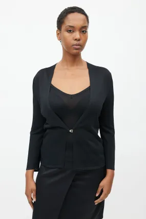 Black Knit Tank & Cardigan Set