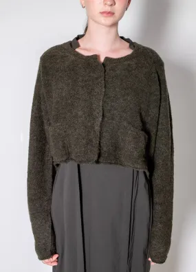 Black Label Cropped Cardigan in jungle