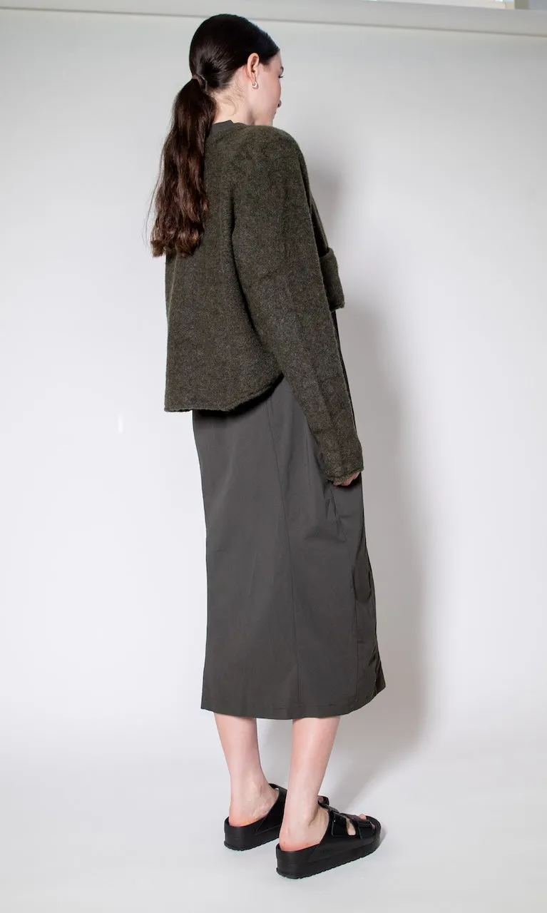 Black Label Cropped Cardigan in jungle