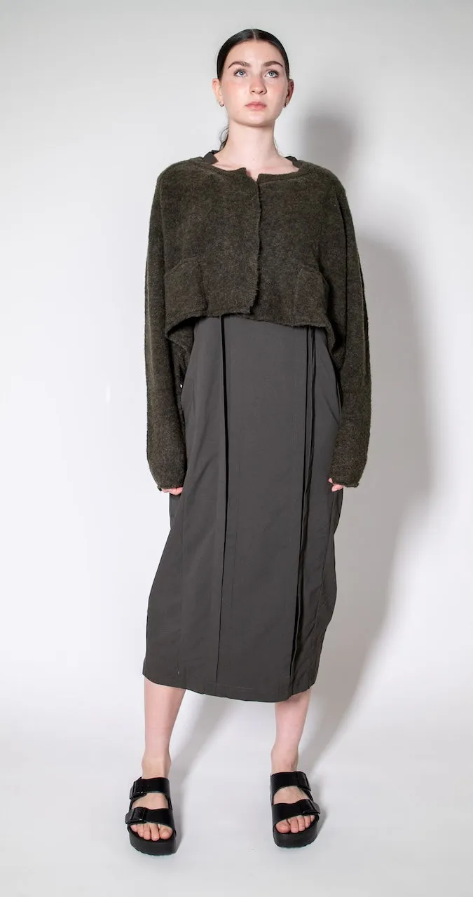 Black Label Cropped Cardigan in jungle