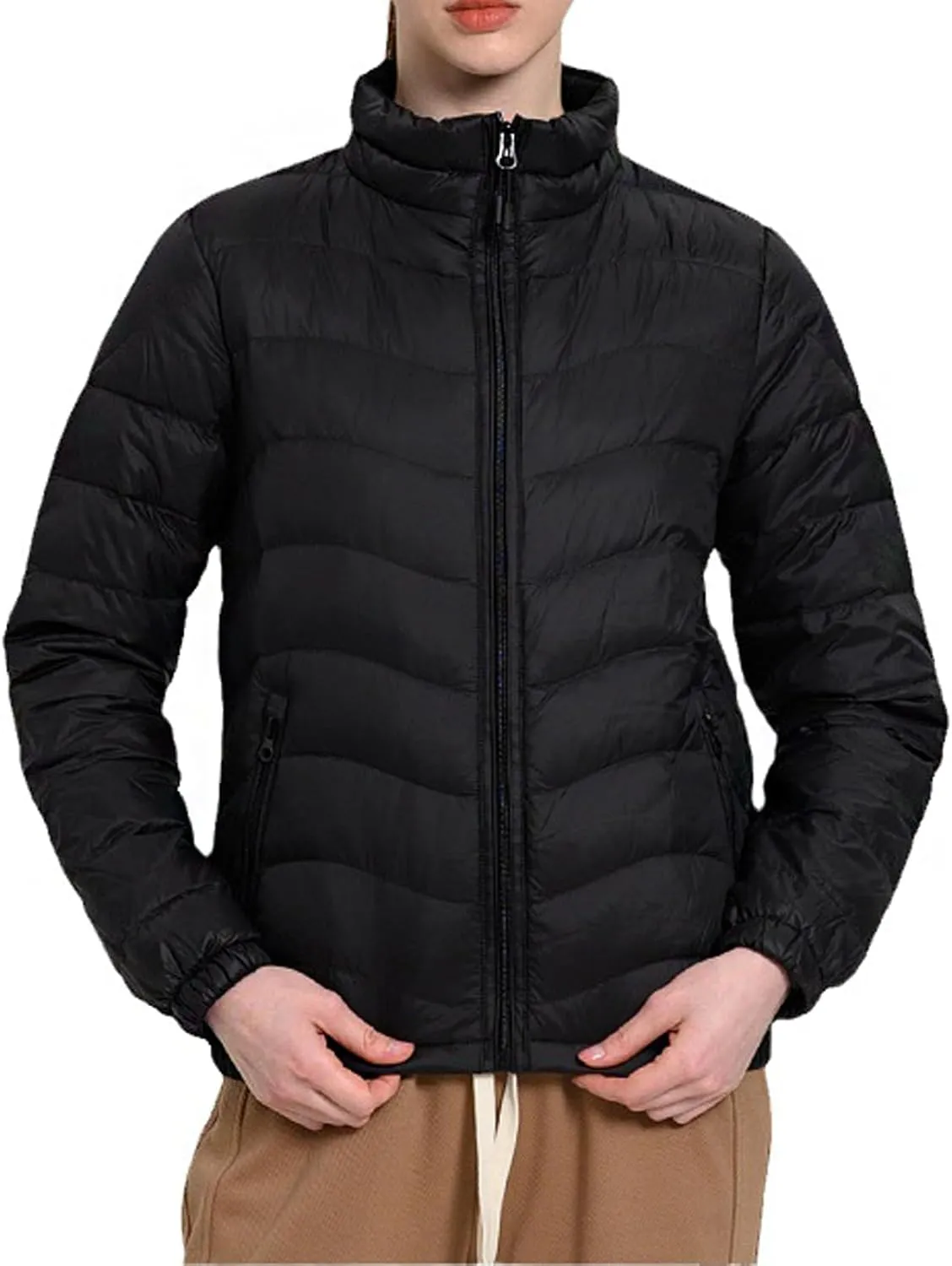 CHARTOU Women Puffer Jacket Lightweight Winter Coat Casual Full Zip Down Jacket Parka Insulated Jacket Overcoat