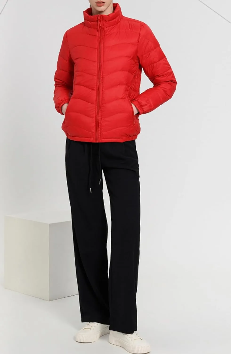CHARTOU Women Puffer Jacket Lightweight Winter Coat Casual Full Zip Down Jacket Parka Insulated Jacket Overcoat