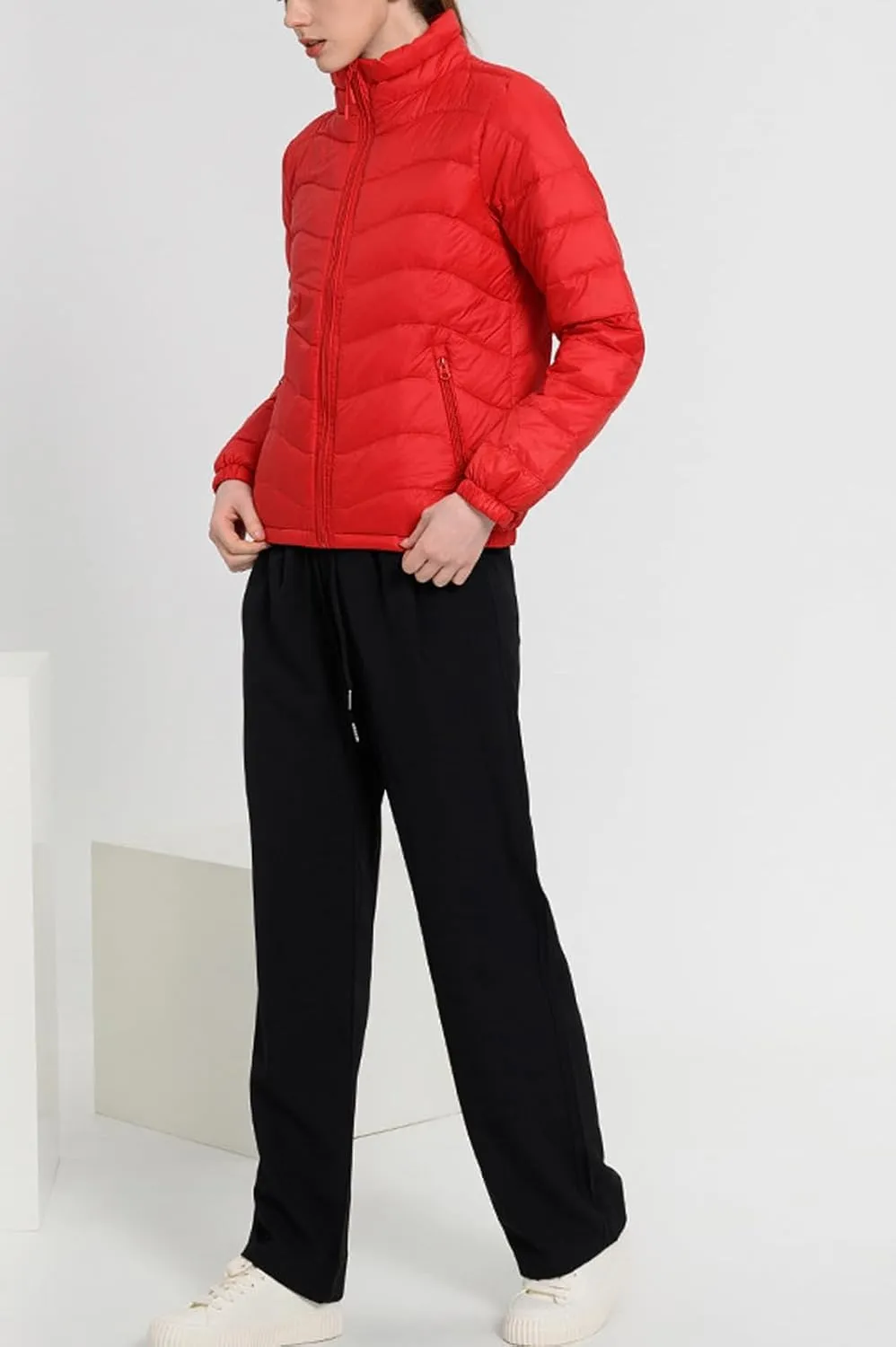 CHARTOU Women Puffer Jacket Lightweight Winter Coat Casual Full Zip Down Jacket Parka Insulated Jacket Overcoat