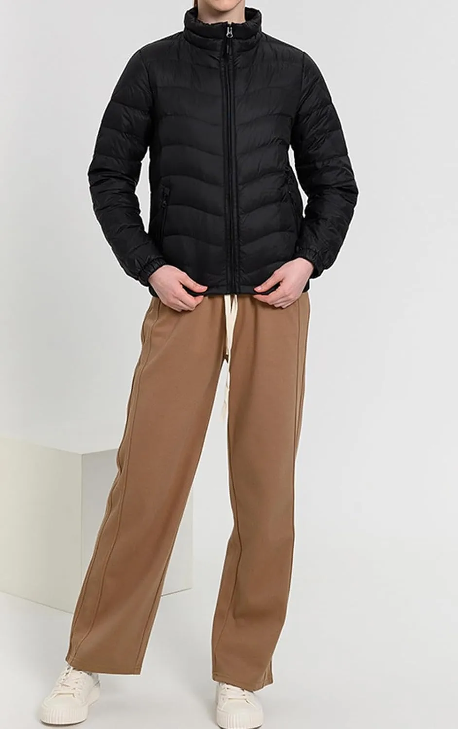 CHARTOU Women Puffer Jacket Lightweight Winter Coat Casual Full Zip Down Jacket Parka Insulated Jacket Overcoat