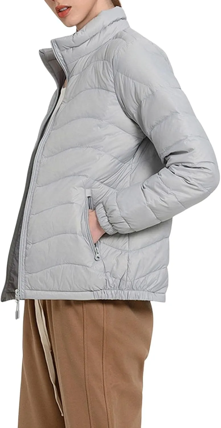 CHARTOU Women Puffer Jacket Lightweight Winter Coat Casual Full Zip Down Jacket Parka Insulated Jacket Overcoat