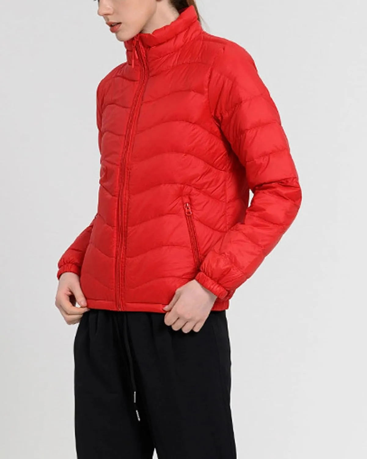 CHARTOU Women Puffer Jacket Lightweight Winter Coat Casual Full Zip Down Jacket Parka Insulated Jacket Overcoat