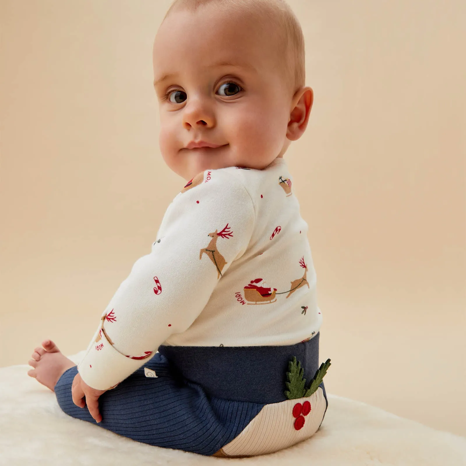 Christmas Pudding Ribbed Joggers