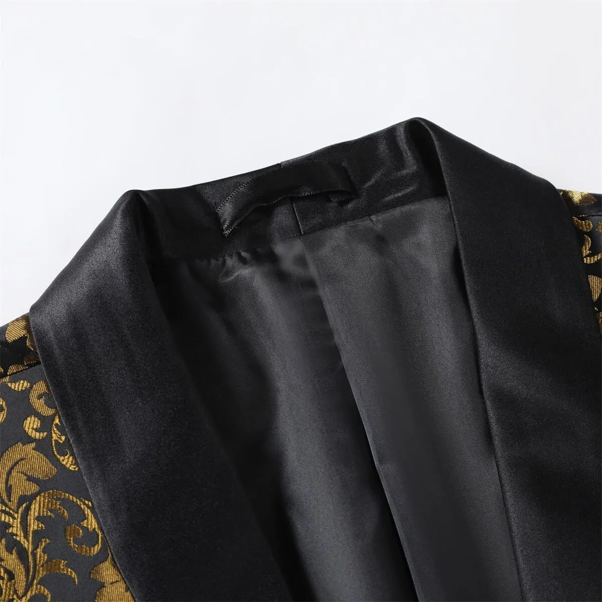 Cloudstyle Mens Floral Jacquard Dress Suit Jacket 1 Button Print Tux Blazer Sport Coat