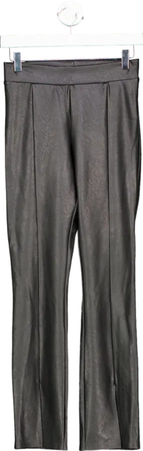 Commando Black Faux Leather Front Slit Pants UK S