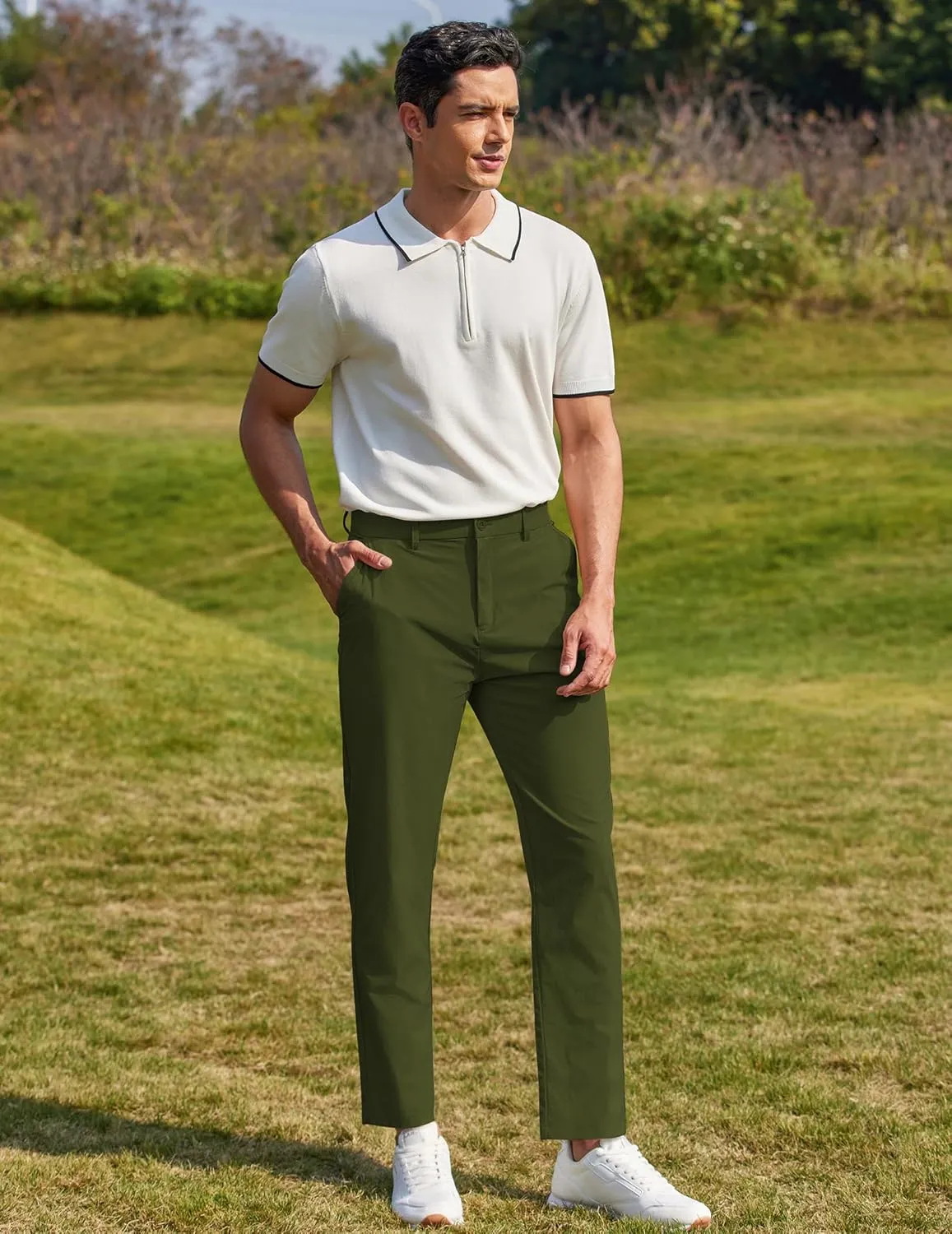 COOFANDY Men Golf Stretch Pant Casual Slim Fit Pant Lightweight Sweatpants with Pocket