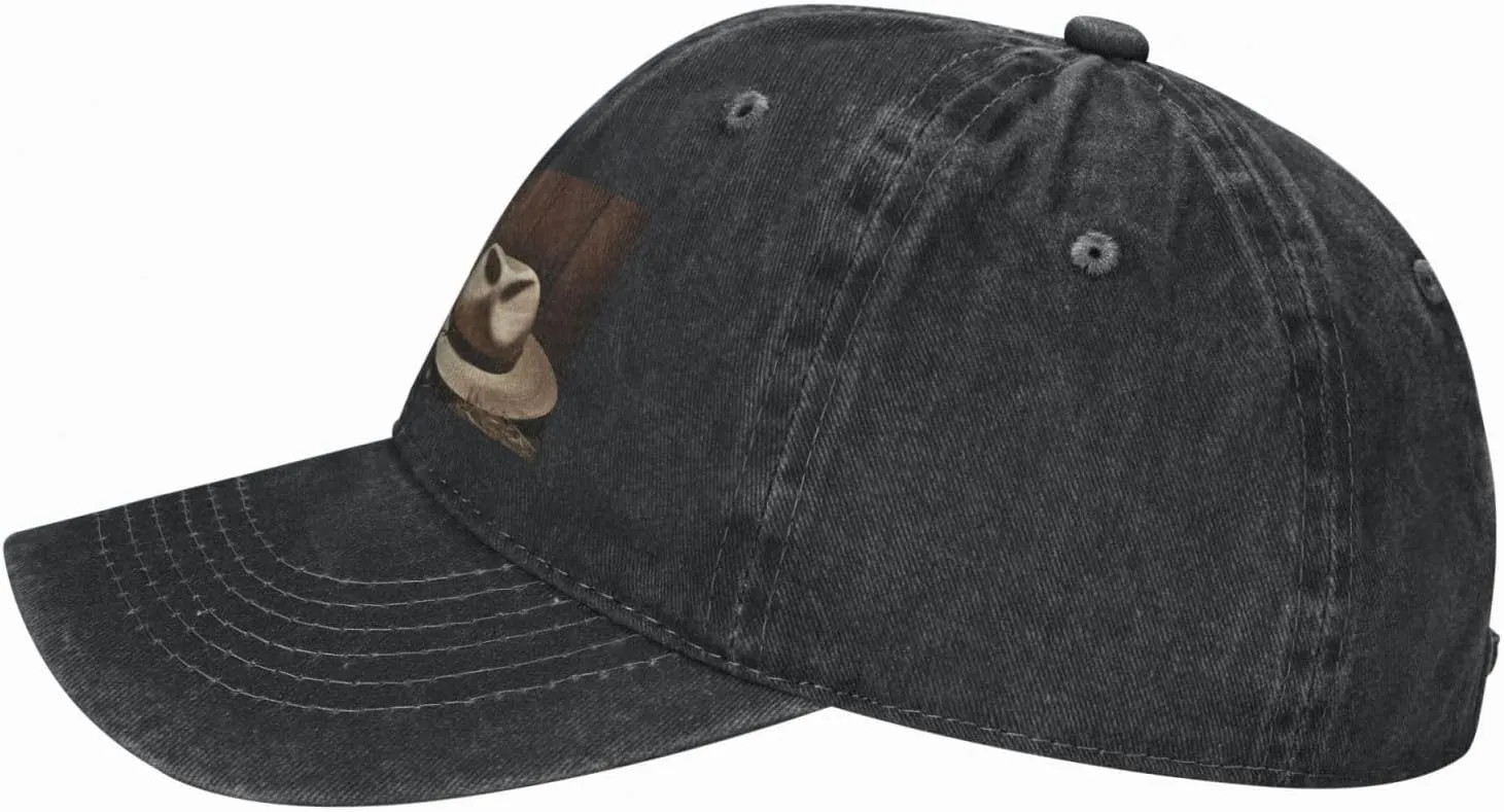 Cowboy Black Hat Western Boots Unisex Baseball Cap Breathable Cotton Trucker Hat Classic Denim Dad Hat Summer Sun Hat