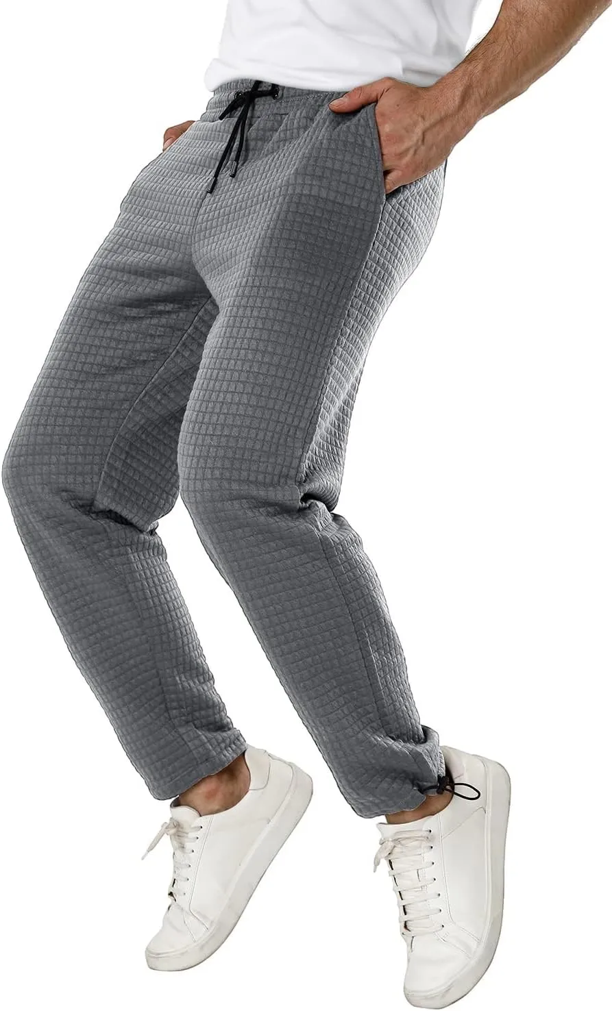 GINGTTO Men's Sweatpants Waffle Slim Fit Stretch Jogger Pants for Men