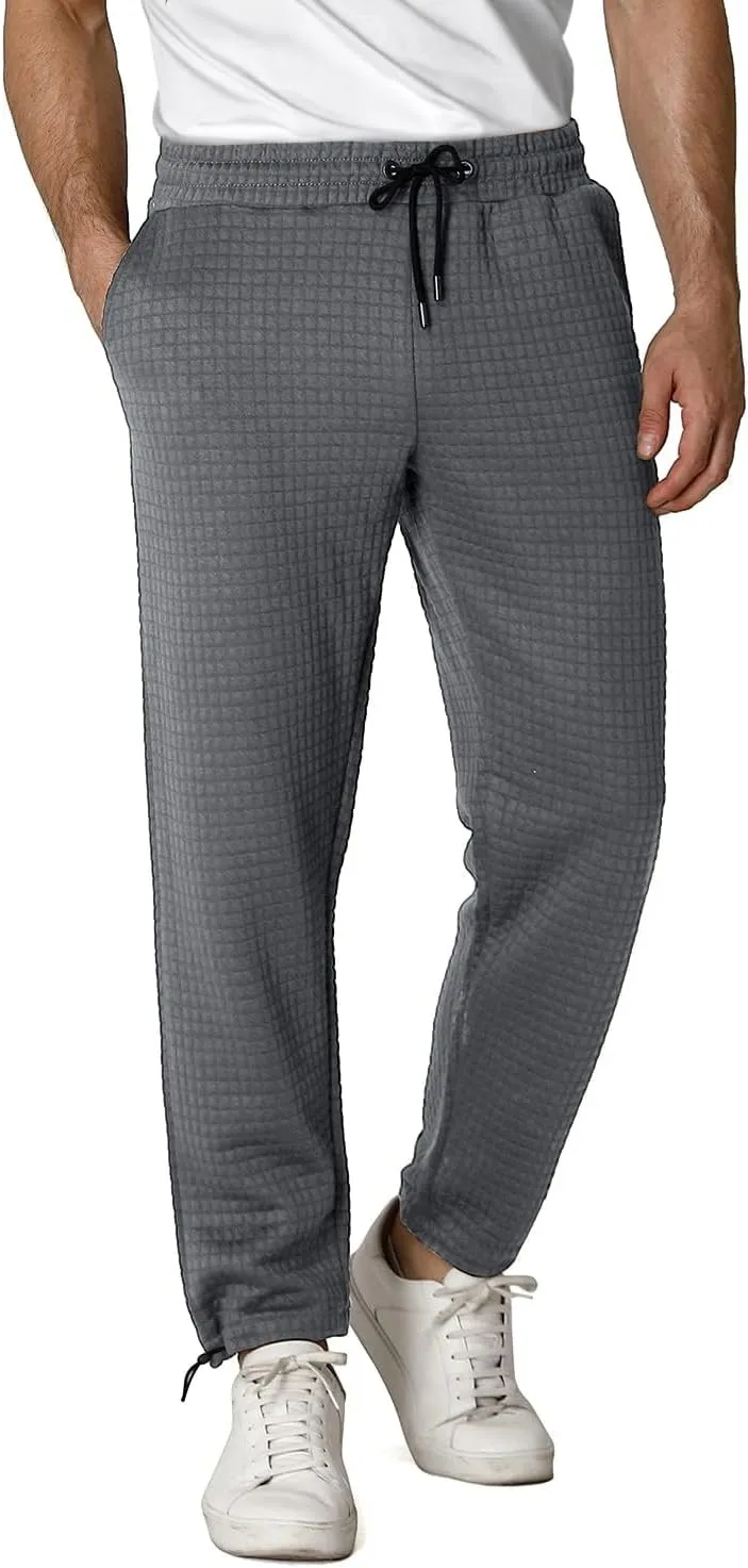 GINGTTO Men's Sweatpants Waffle Slim Fit Stretch Jogger Pants for Men