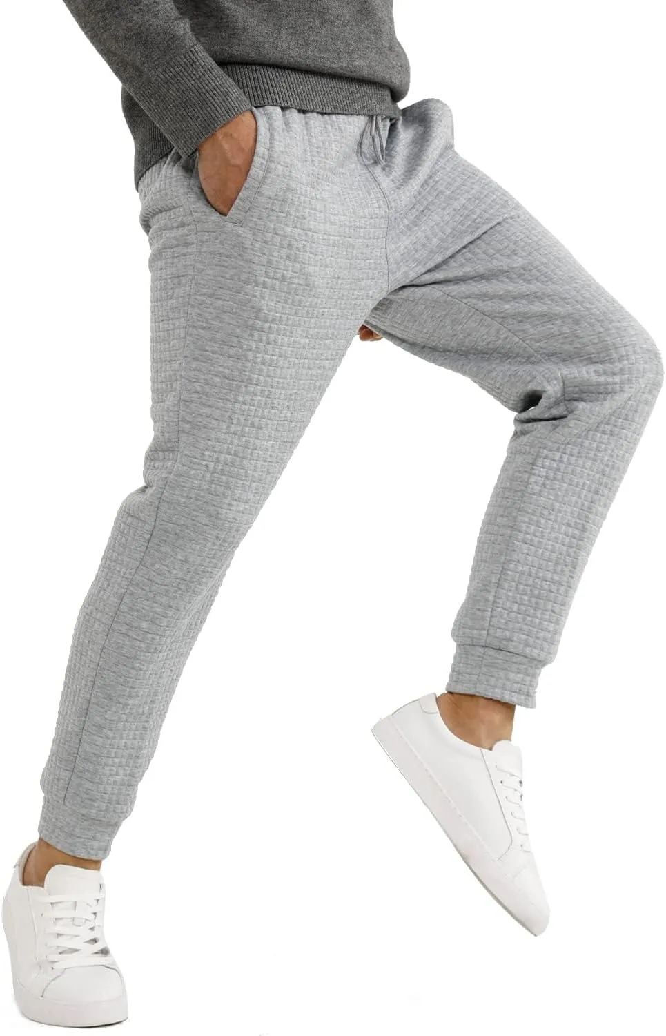 GINGTTO Men's Sweatpants Waffle Slim Fit Stretch Jogger Pants for Men
