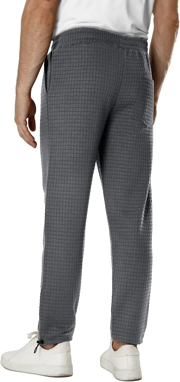 GINGTTO Men's Sweatpants Waffle Slim Fit Stretch Jogger Pants for Men