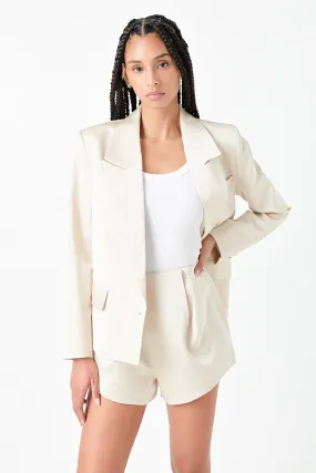 Grey Lab - One Button Satin Blazer