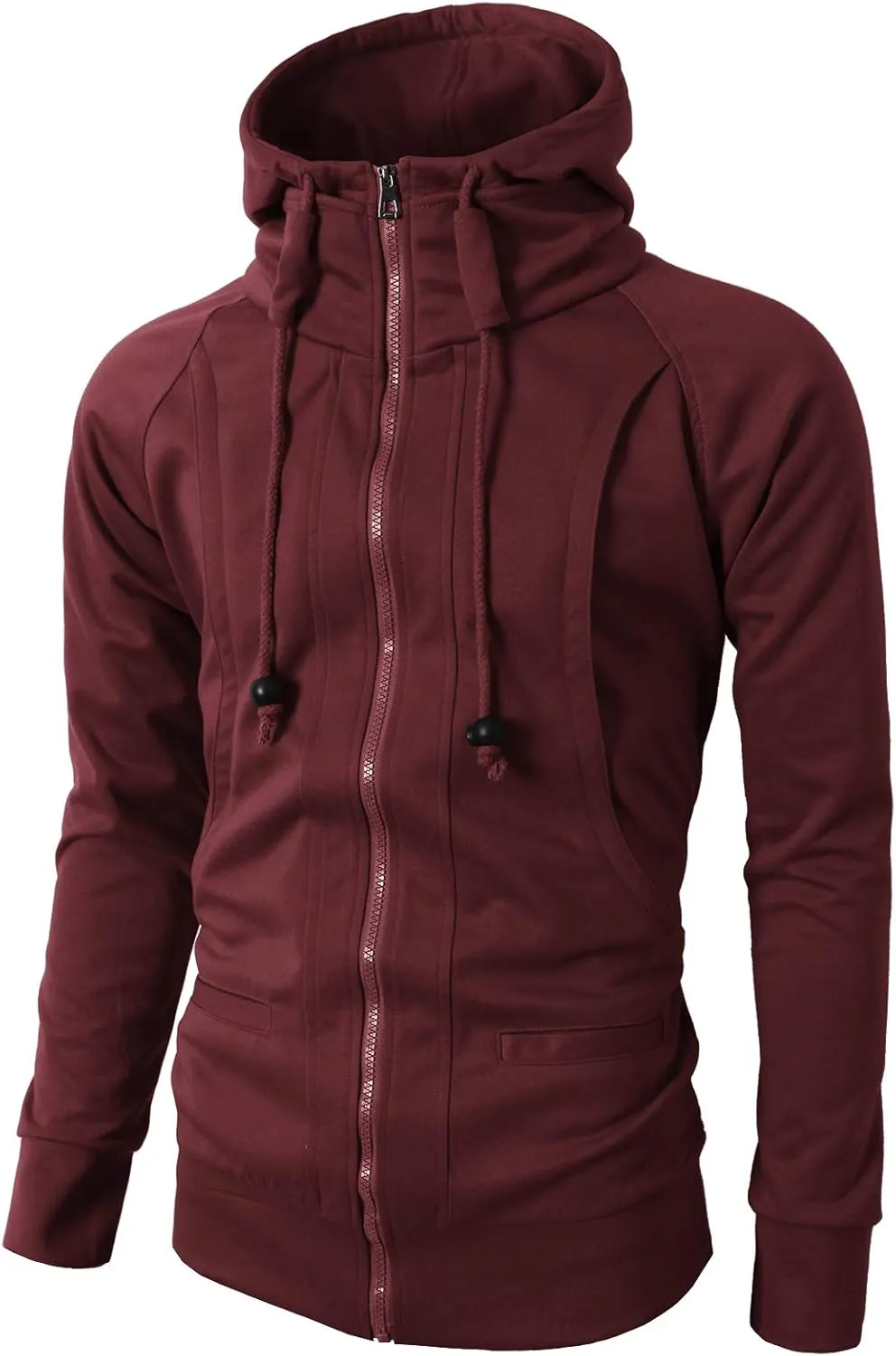 H2H Mens Casual Slim Fit Hoodie Zip-Up Long Sleeve Active Jackets
