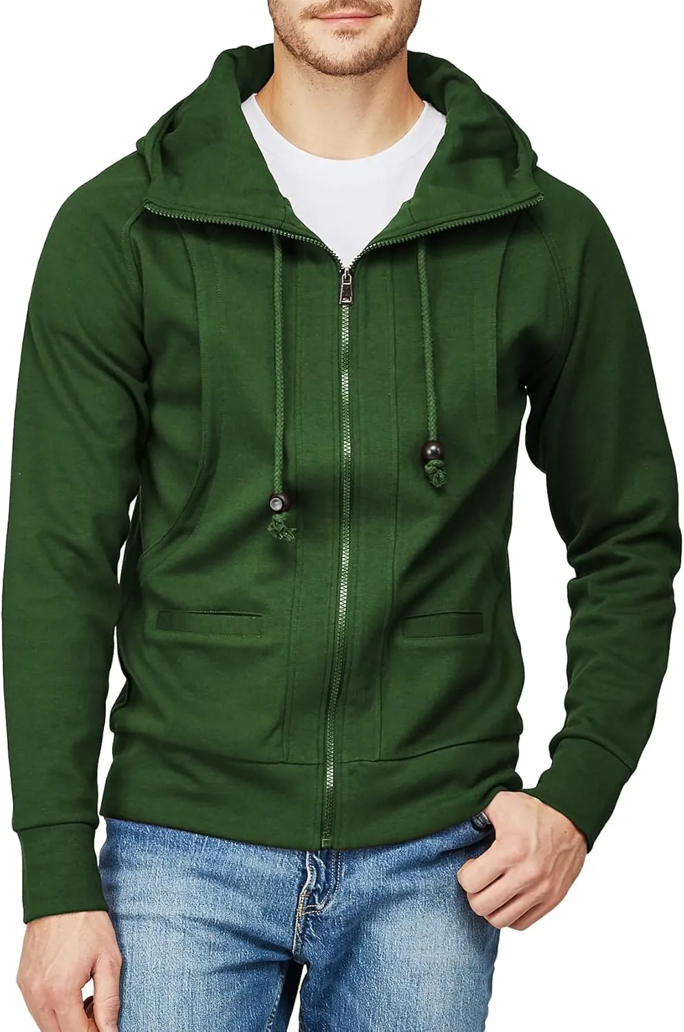 H2H Mens Casual Slim Fit Hoodie Zip-Up Long Sleeve Active Jackets