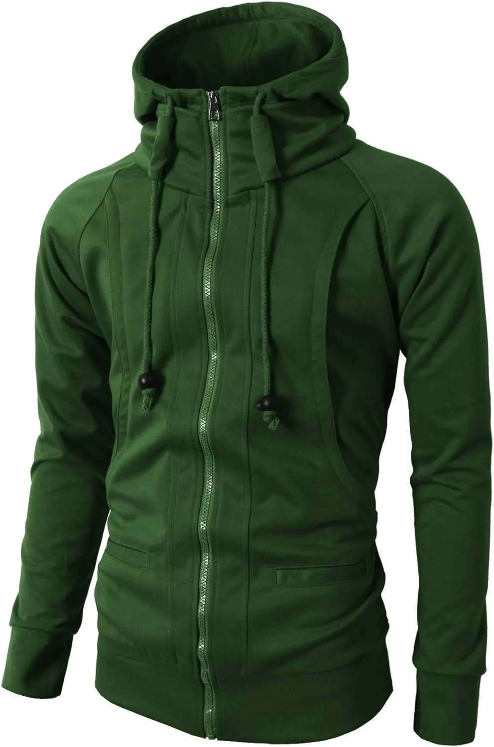 H2H Mens Casual Slim Fit Hoodie Zip-Up Long Sleeve Active Jackets
