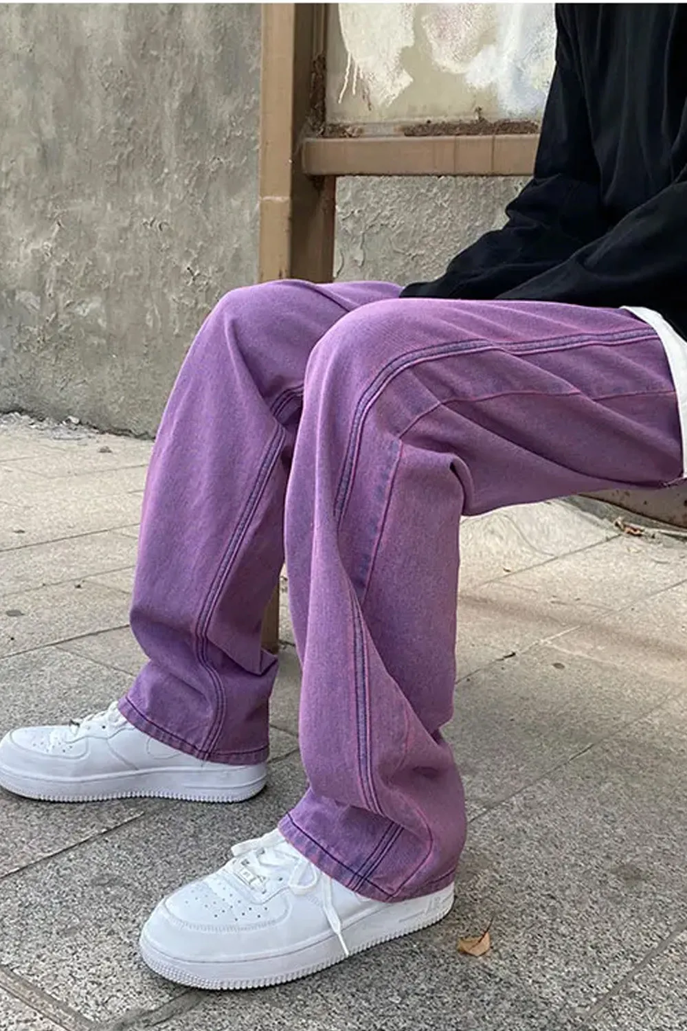 High Waist Casual Purple Jeans Pants