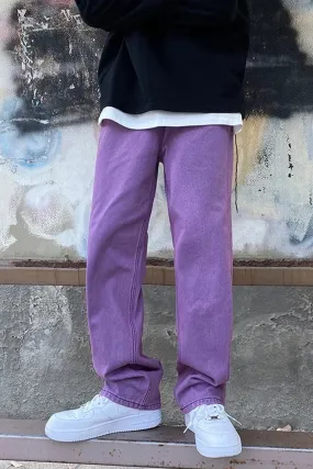 High Waist Casual Purple Jeans Pants