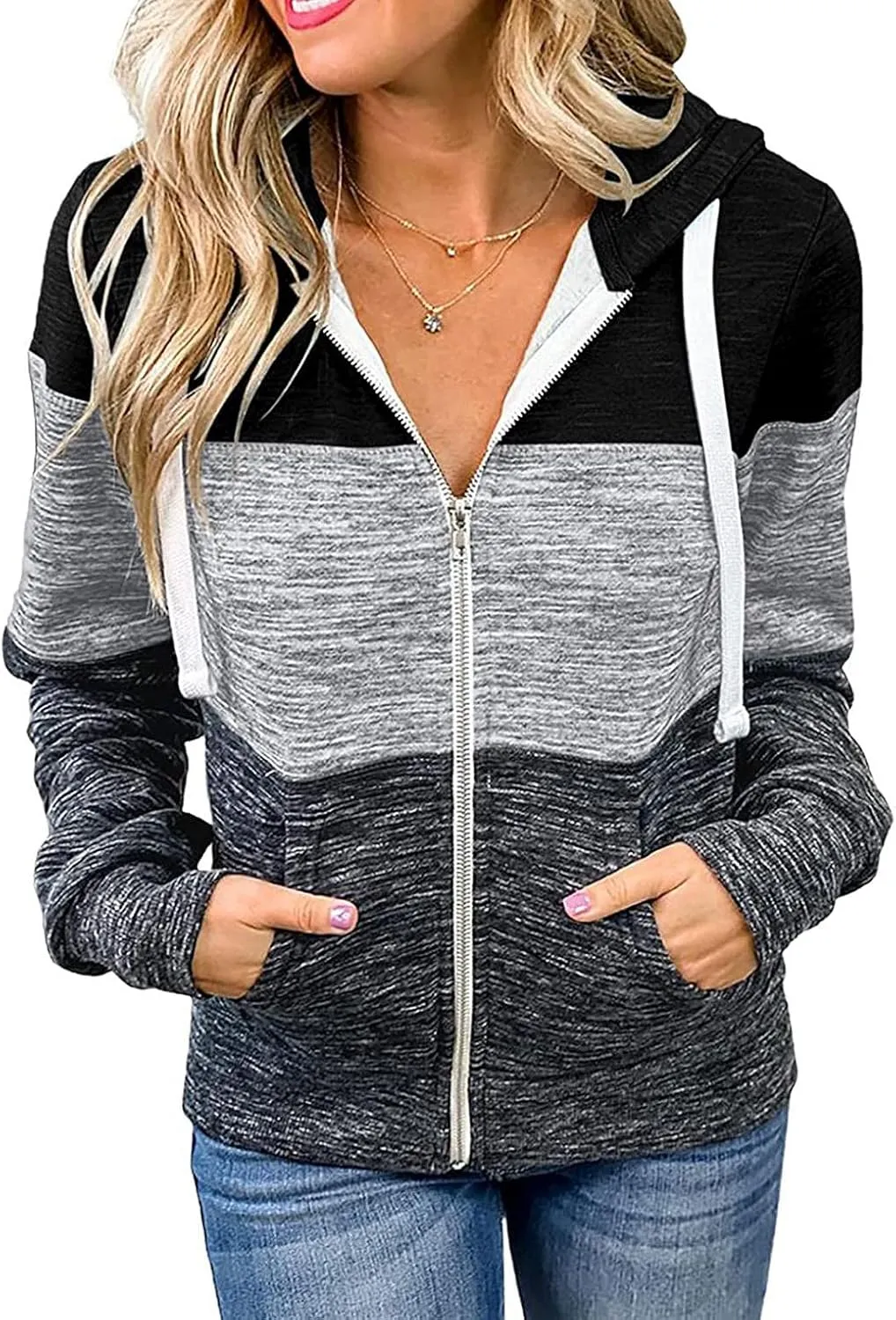 Hoodie Jackets,Stylish Active Slim Fit Zip up Long Sleeve Hoodie Sweatshirt Pullover Tops