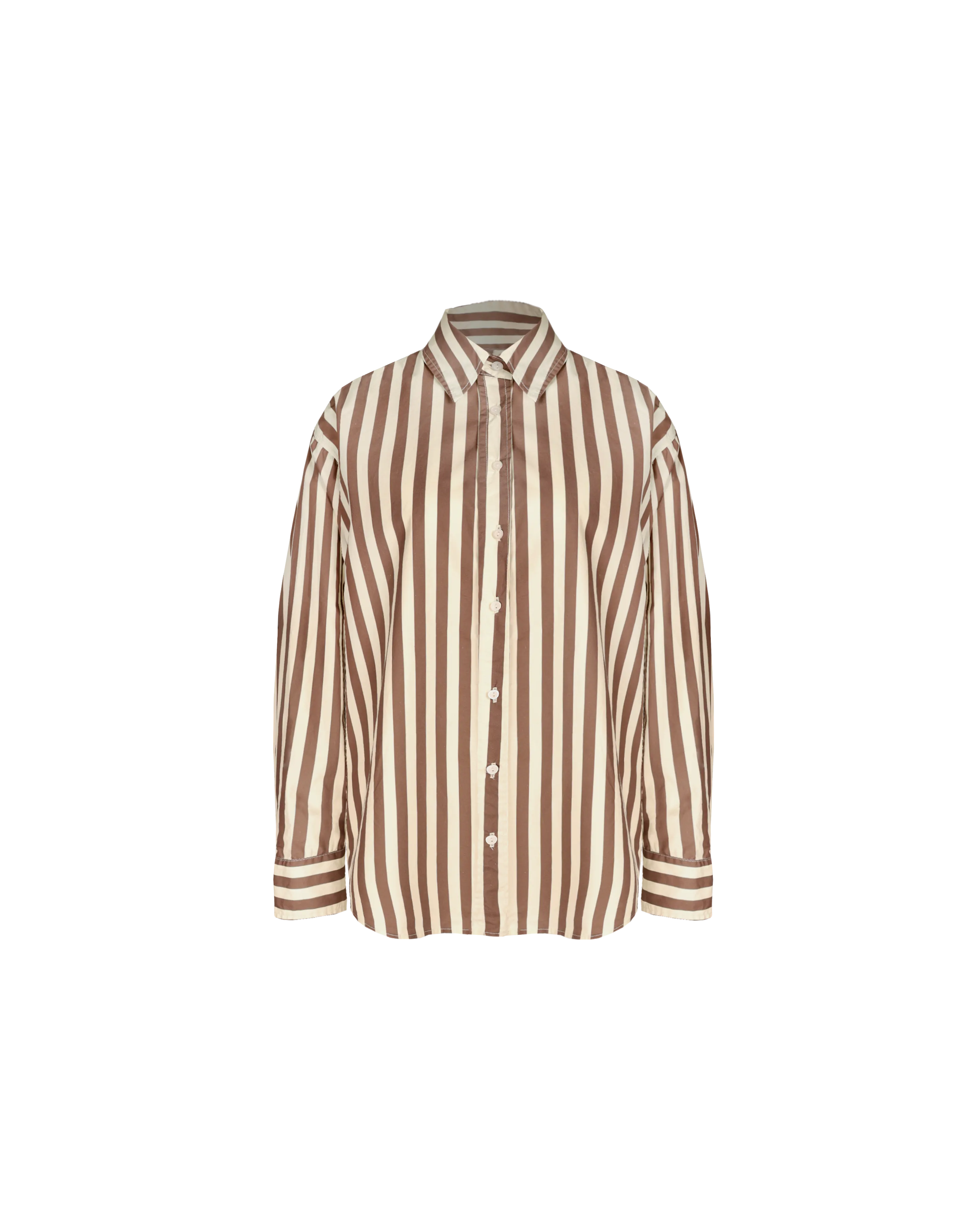 IDA SHIRT BROWN BUTTER STRIPE