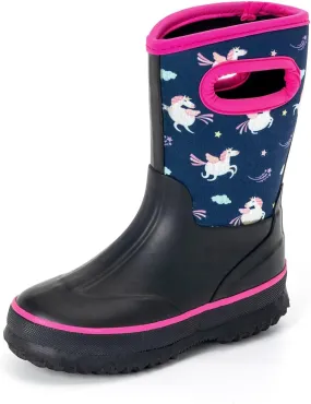 Kids Waterproof Neoprene Rain Boots Girls Boys Outdoor Mud Boots Children Insulated Rubber Snow Boots