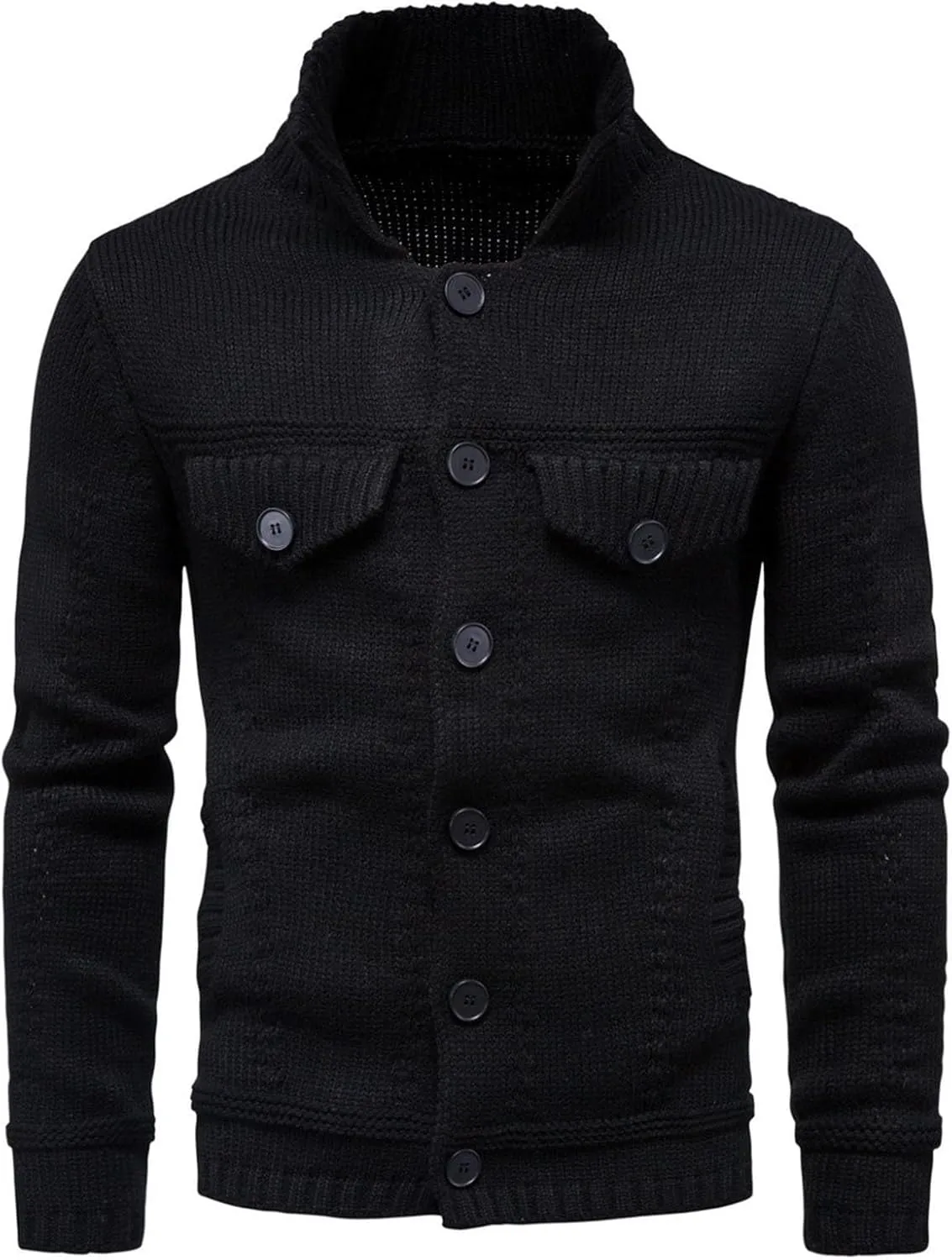 Men's Cardigan Sweaters Button Down Knit Sweater Open Front Cardigan Turn Down Collar Jacket Casual Winter Jackets