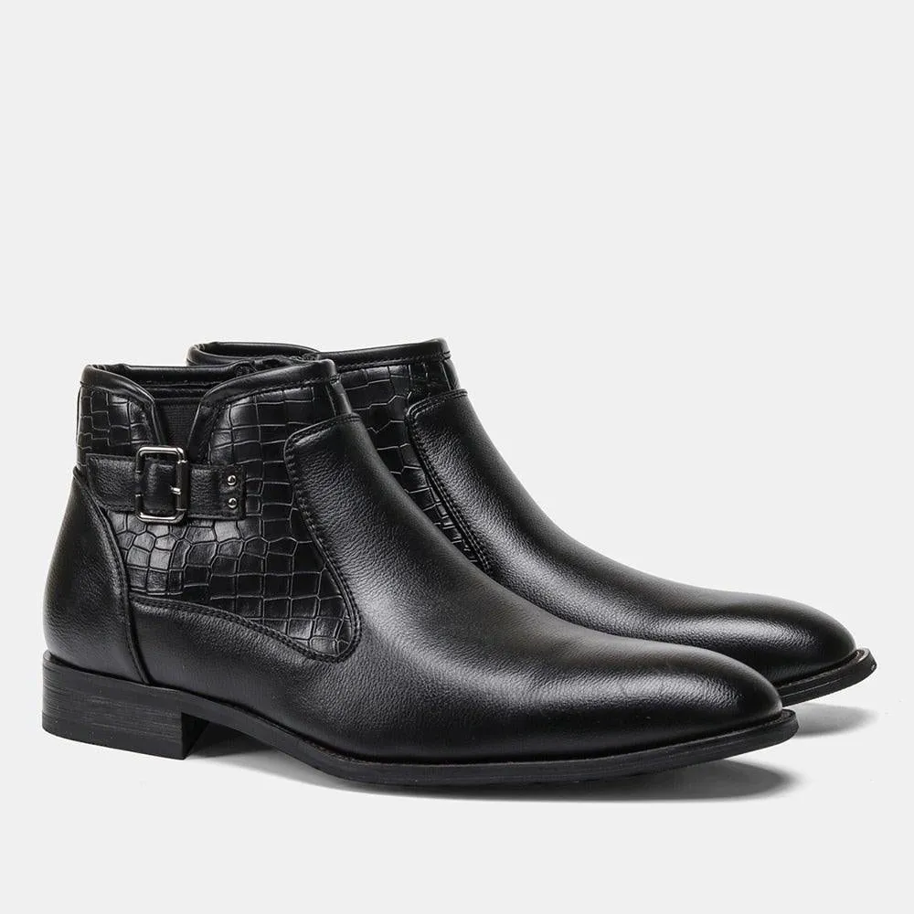 Men's Comfy Faux Leather Winter Boots