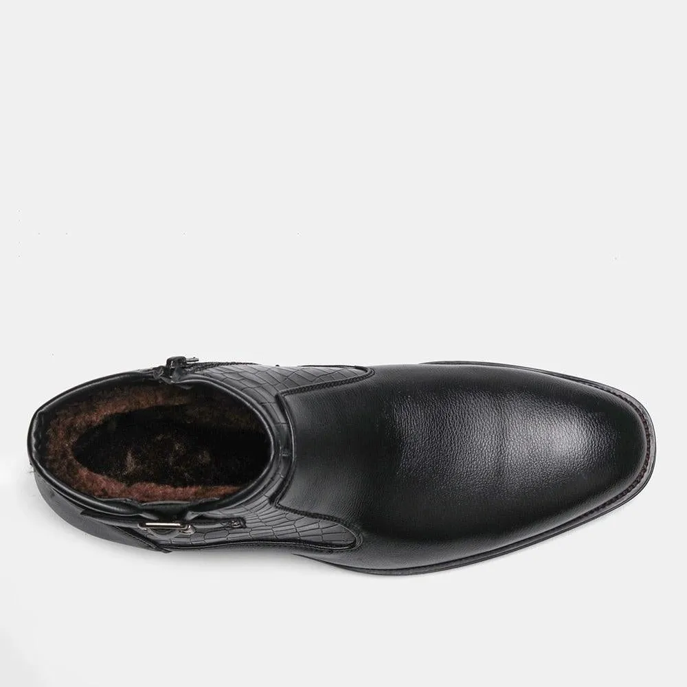 Men's Comfy Faux Leather Winter Boots