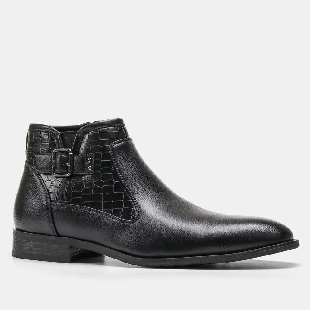 Men's Comfy Faux Leather Winter Boots