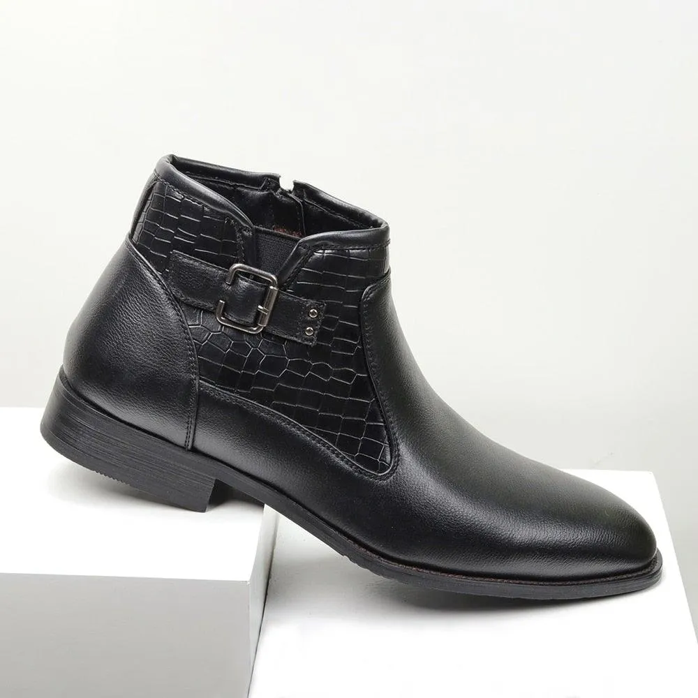 Men's Comfy Faux Leather Winter Boots