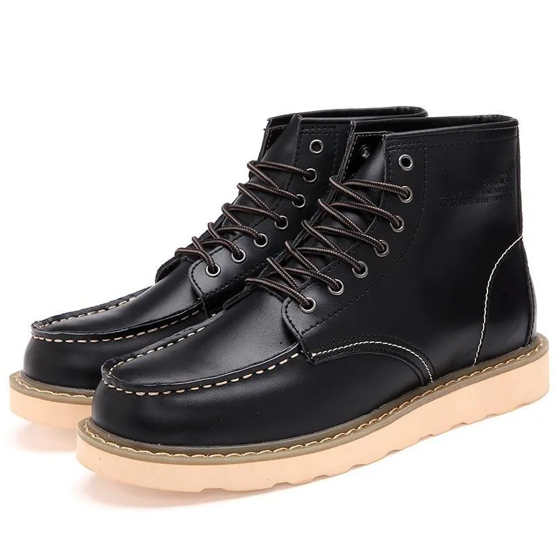 Men's Warm Inside Fur Faux Leather Boots