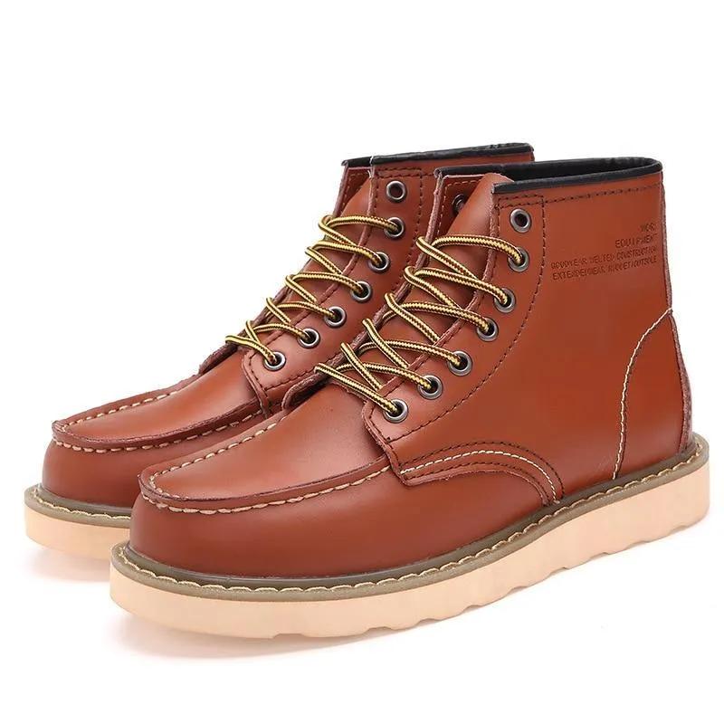 Men's Warm Inside Fur Faux Leather Boots