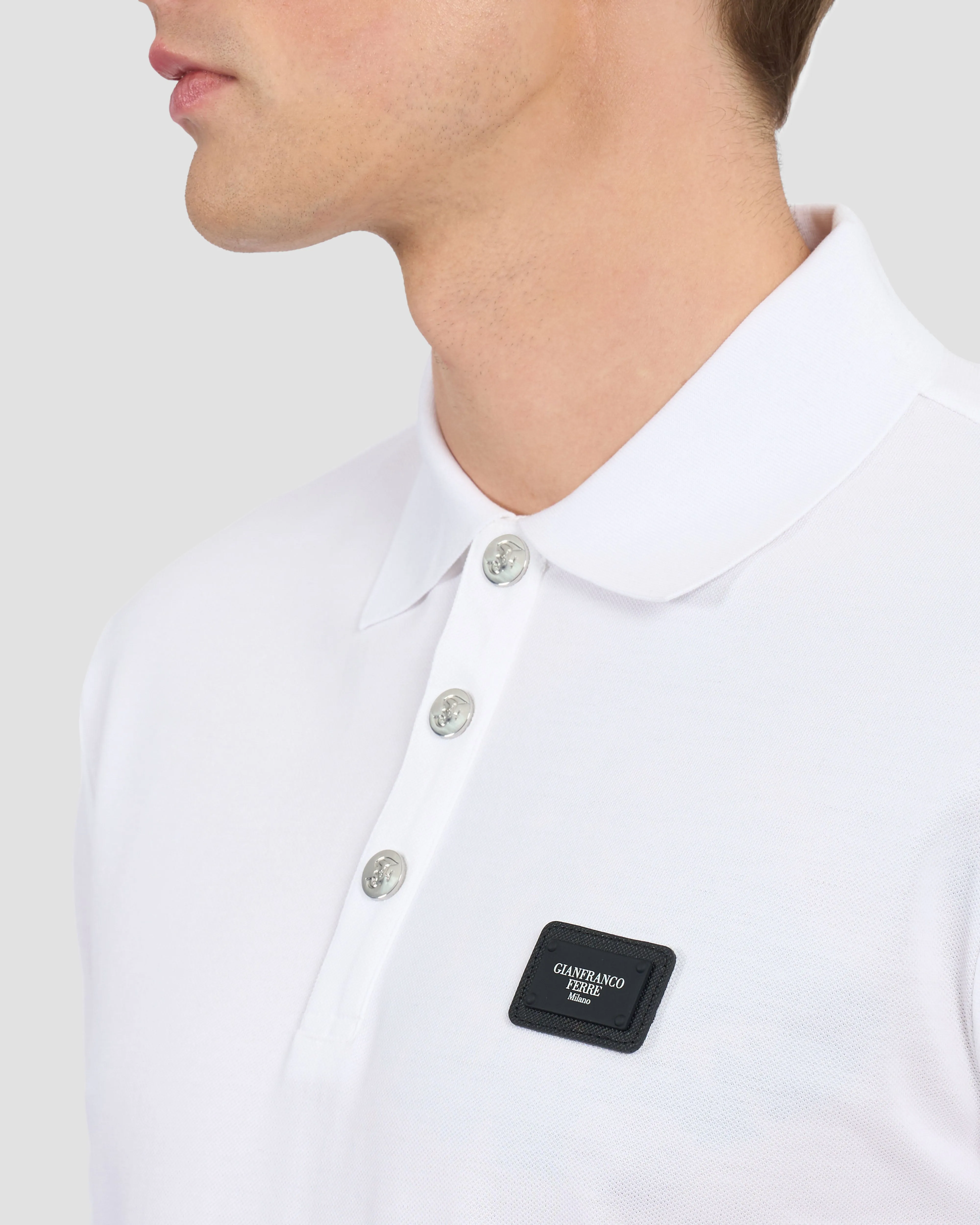 Metal Brand Patched Chest Polo Shirt