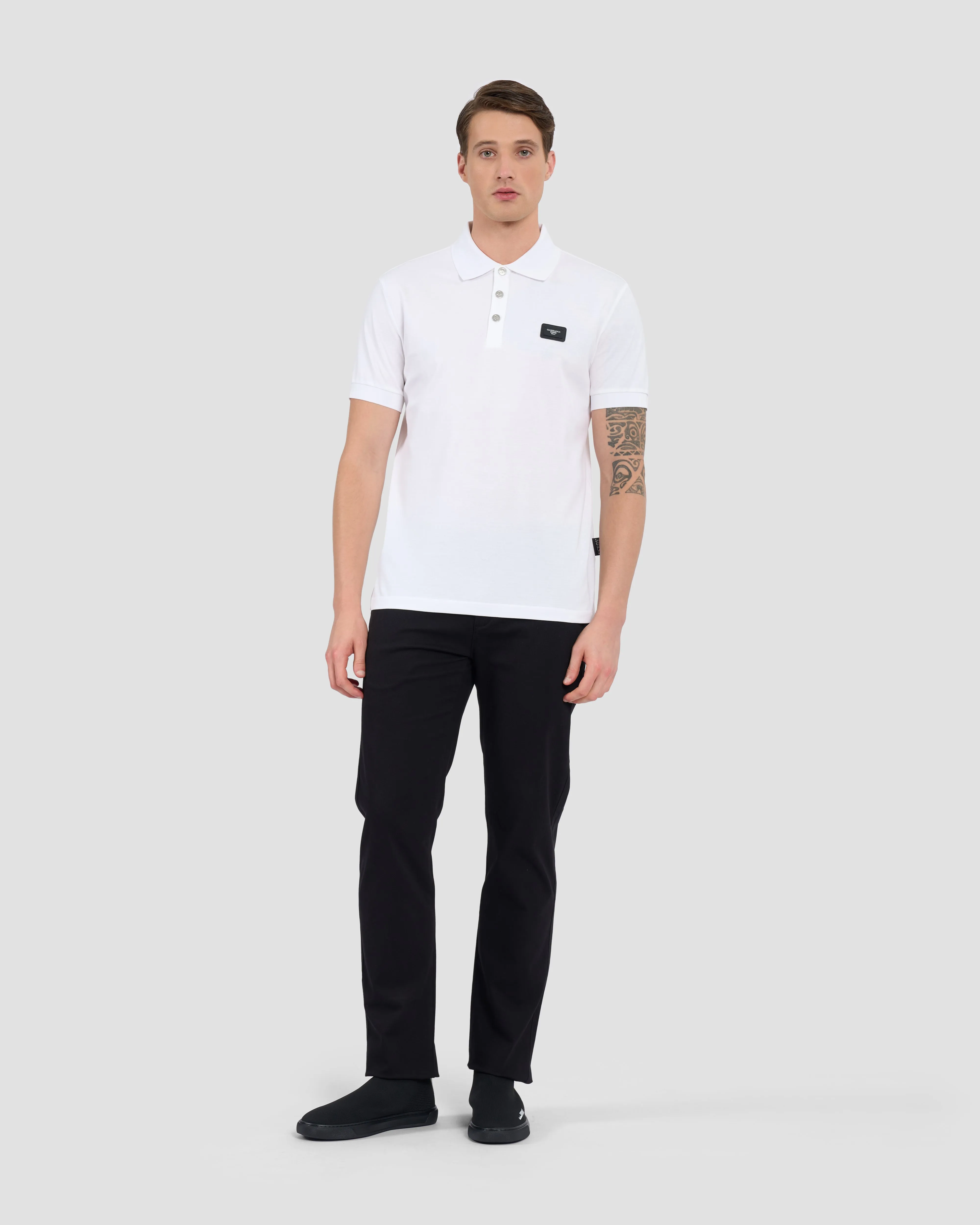 Metal Brand Patched Chest Polo Shirt