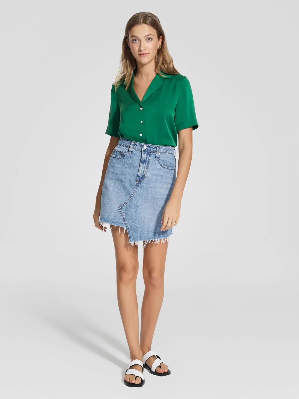 Nobody Denim Piper Skirt Skewed in Calma
