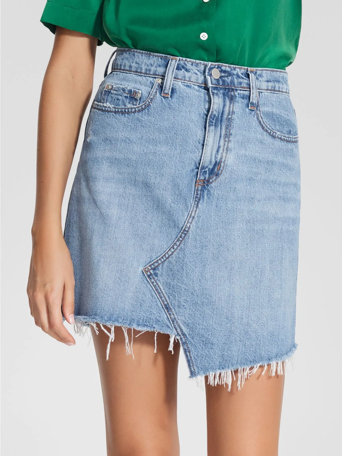 Nobody Denim Piper Skirt Skewed in Calma