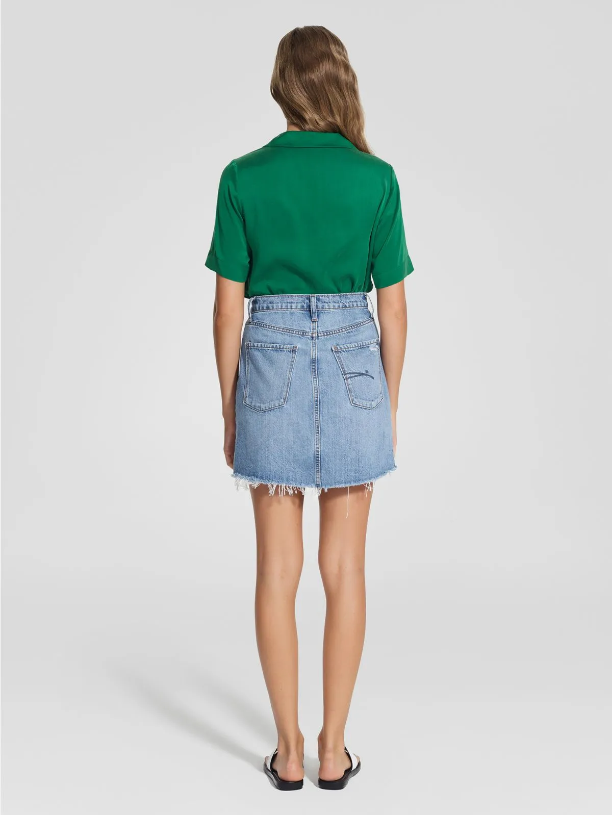 Nobody Denim Piper Skirt Skewed in Calma