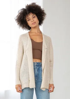 Open Knit Lace Back Sweater