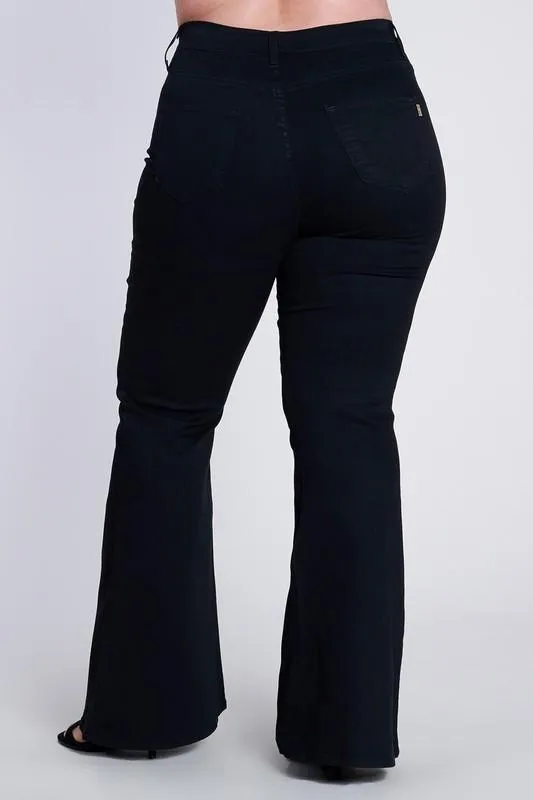 Plus Size Black Flare Jeans