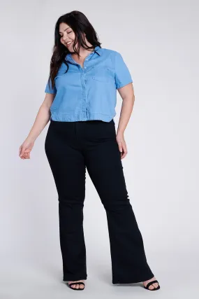 Plus Size Black Flare Jeans